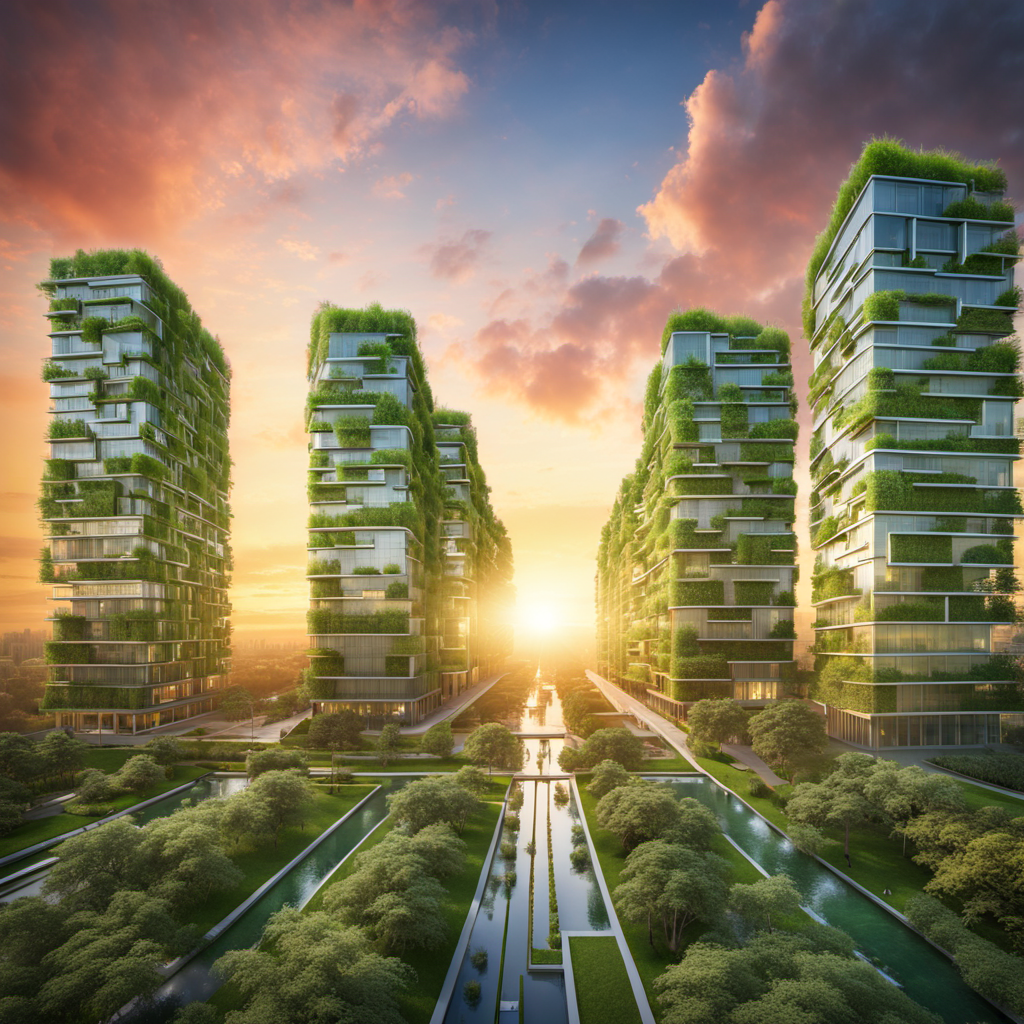A sustainable green city with a (spectacular sky:1.5), center, showcasing breathtaking hues of (sunrise:2), greenery, and eco-friendly architecture by Rem Koolhaas:4, HDR, UHD Steps: 50, Sampler: DPM++ 2M, Schedule type: Exponential, CFG scale: 12, Seed: 1889055983, Size: 1024x1024, Model: sd_xl_base_1.0, Refiner: sd_xl_refiner_1.0, Refiner switch at: 0.85