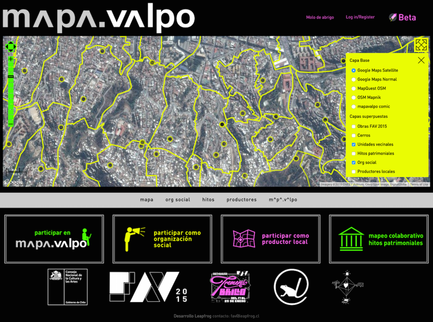 mapa.valpo.net google integration