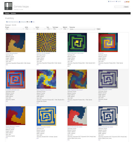 Catalogue of works