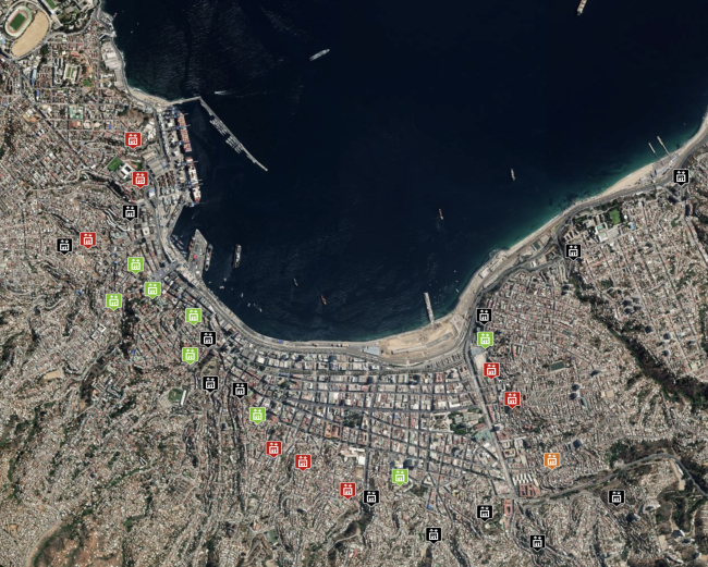 Mapa Ascensores de Valparaíso